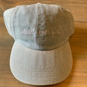 Small town girl chambray baseball hat New